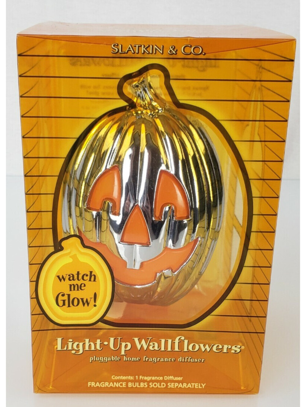 Slatkin & Co Wallflower Jack o Lantern Silver Halloween Pumpkin Bath Body Works